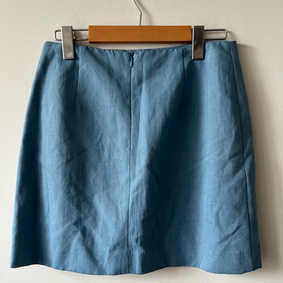Carriere Blue Linen Mini Skirt - Picture 9 of 10